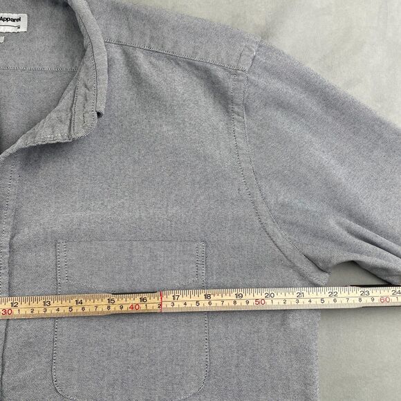 American Apparel Shirt Mens M Gray Oxford Button Down Long Sleeve USA Classic - Picture 7 of 12